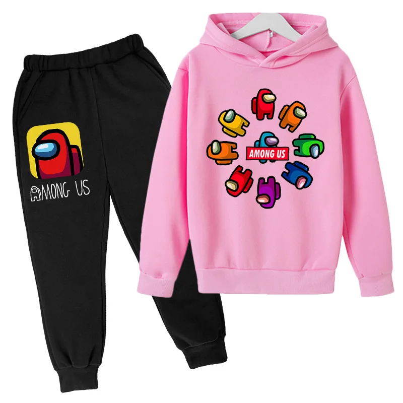 

Tracksuit girl 2 Piece Set Print Hoodies+pants Sportwear boy Casual Jogging Suit Hooded Sweatshirt kid autumn Clothes Pullover