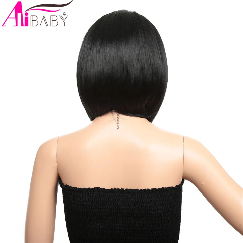 12 дюймов синтетический кружевной передний парик прямой Золотой короткий боб