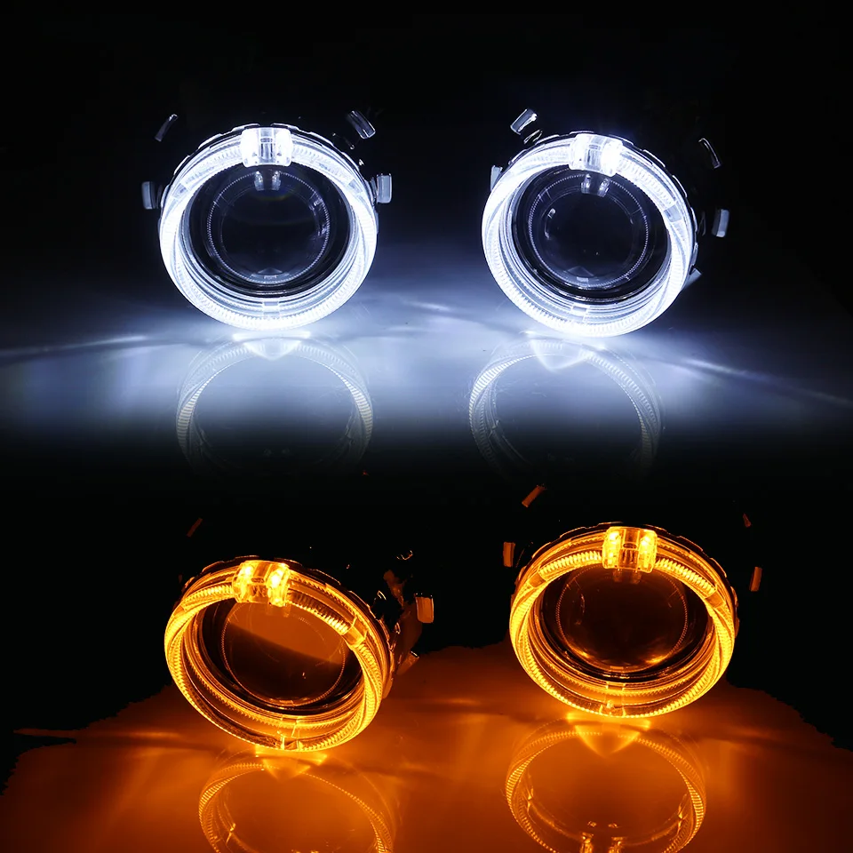 KAFOLEE 2.5 inch Mini Bi -Xenon HID Projector Headlight Lens Retrofit Fit H4 H7 Car Head Lamp 9005 9006 W/Daytime lights running |