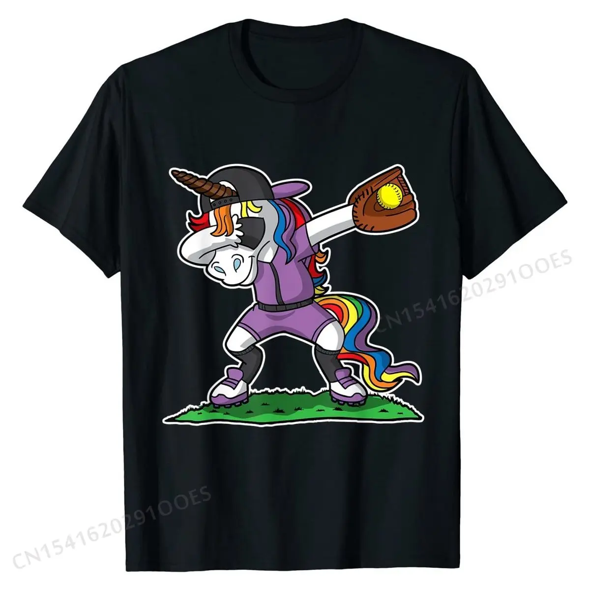 

Dabbing Unicorn Softball Funny Dab Women Girls Player T-Shirt Brand New Gift T Shirts Cotton Student Tops Shirts On