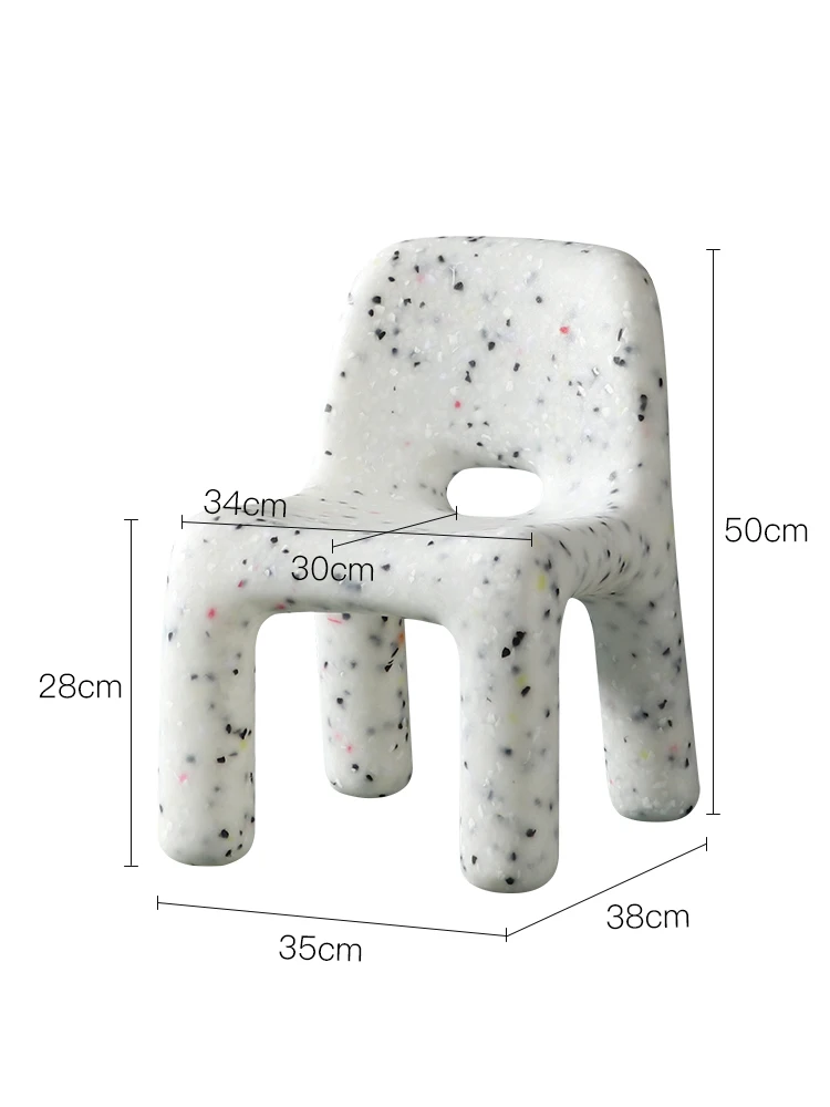 

Nordic style outdoor children's backrest bench simple household plastic low stool modern leisure dining chair creative learning