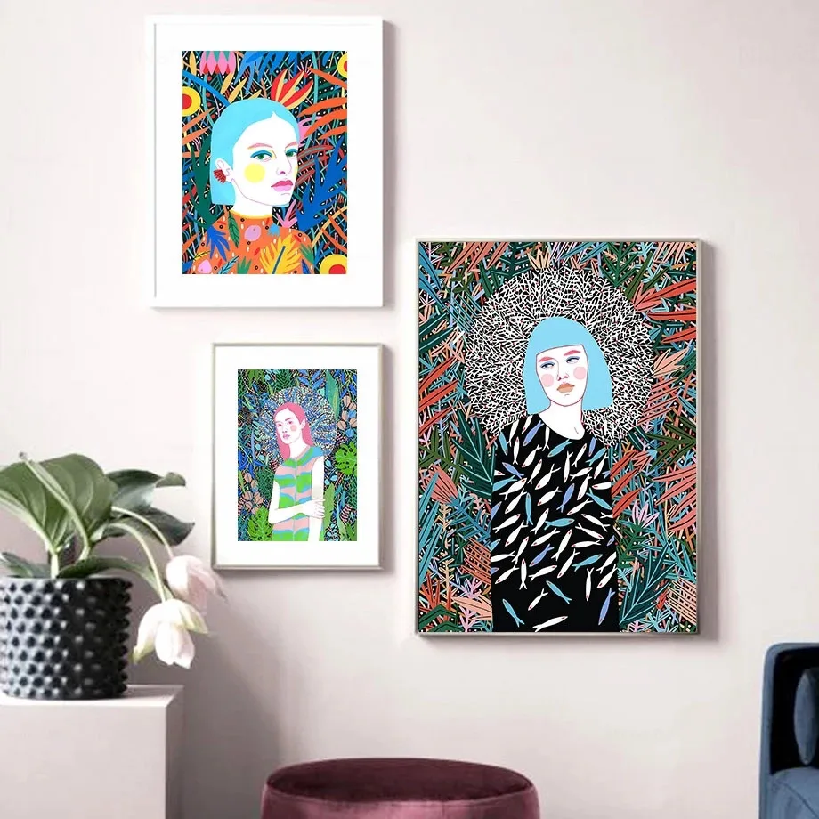 

Canvas Painting Abstract Makeup Girl Fashion Personality Nordic Posters and Prints Living Room Decoration Wall Pictures Unframe