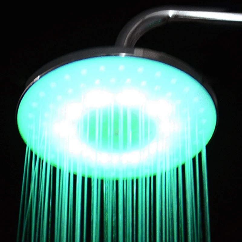

8" inch RGB LED light Round Stainless Steel Rainfall Bathroom Shower Head AU HOT 4X7A