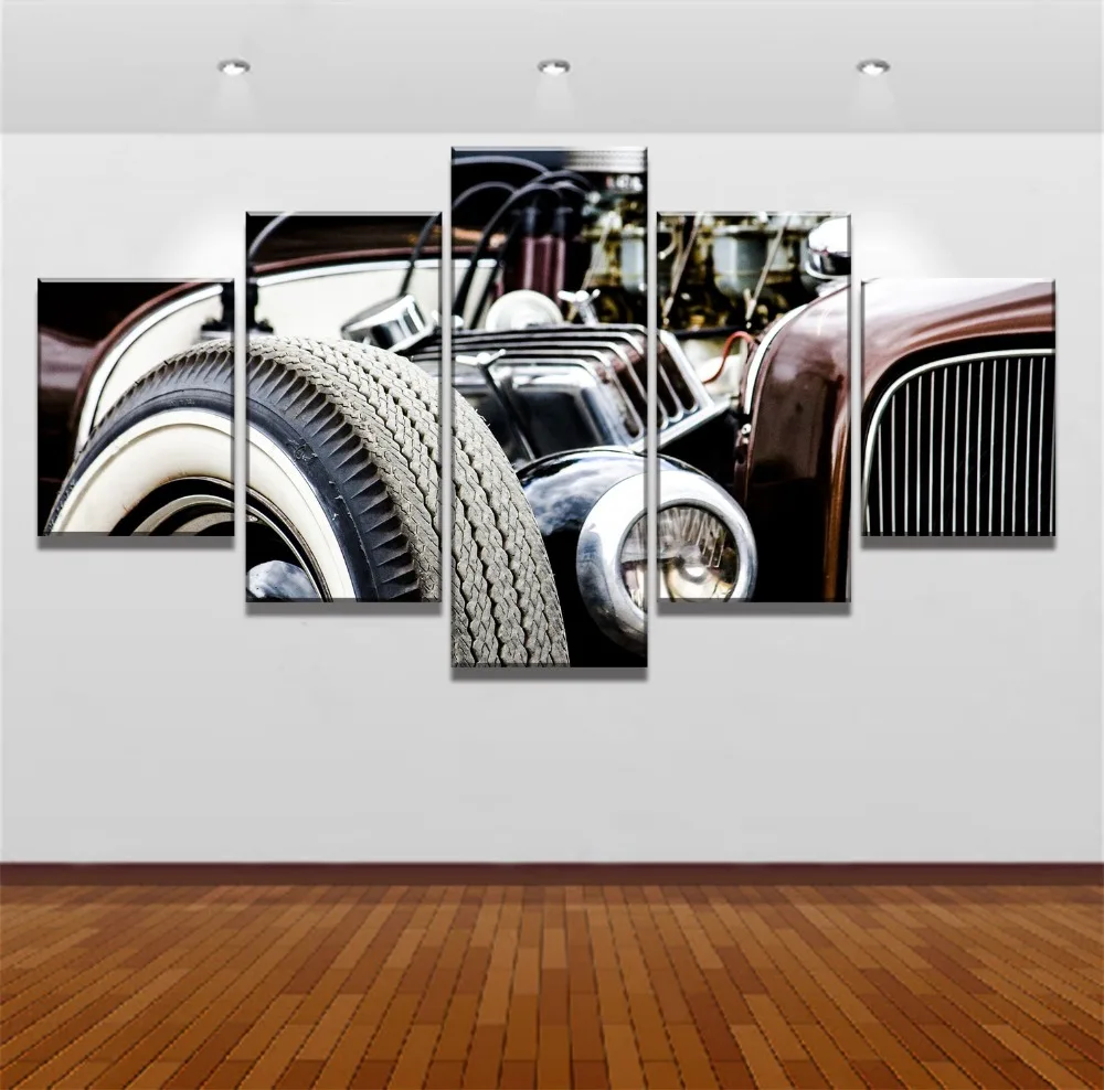 

Framework 5 Piece HD Print Hot Rod Car Poster Cuadros Decoracion Paintings on Canvas Wall Art for Home Decorations Wall Decor