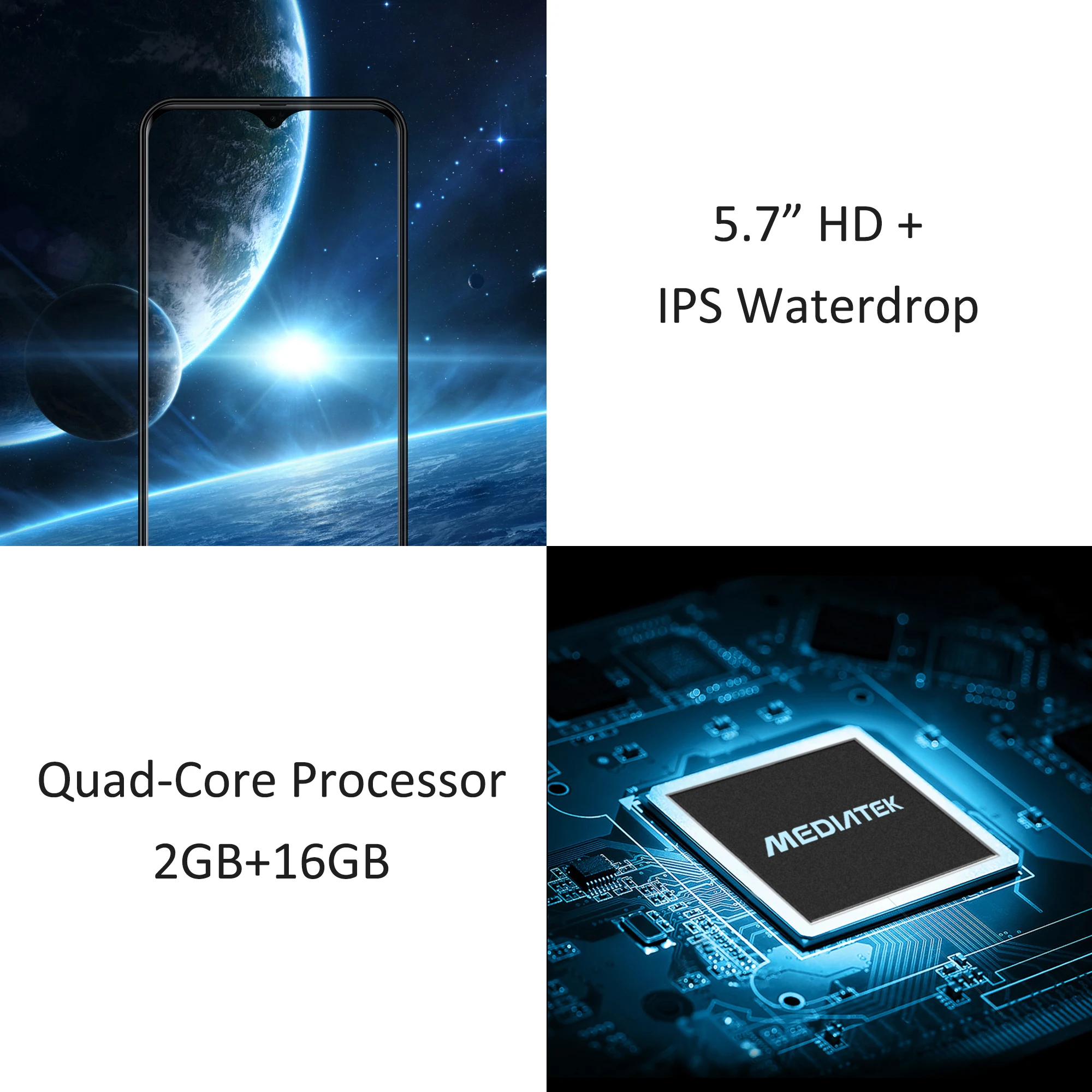 LEAGOO M12 смартфон с 5 7 дюймовым дисплеем четырёхъядерным процессором ОЗУ 2 Гб ПЗУ 16