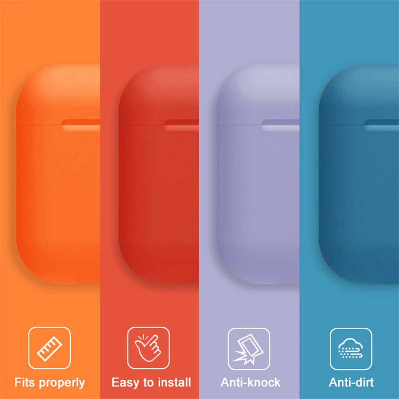 Жидкие силиконовые наушники корпус для AirPods анти-грязь APPLE airpods чехол розовый черный темно-синий желтый красный