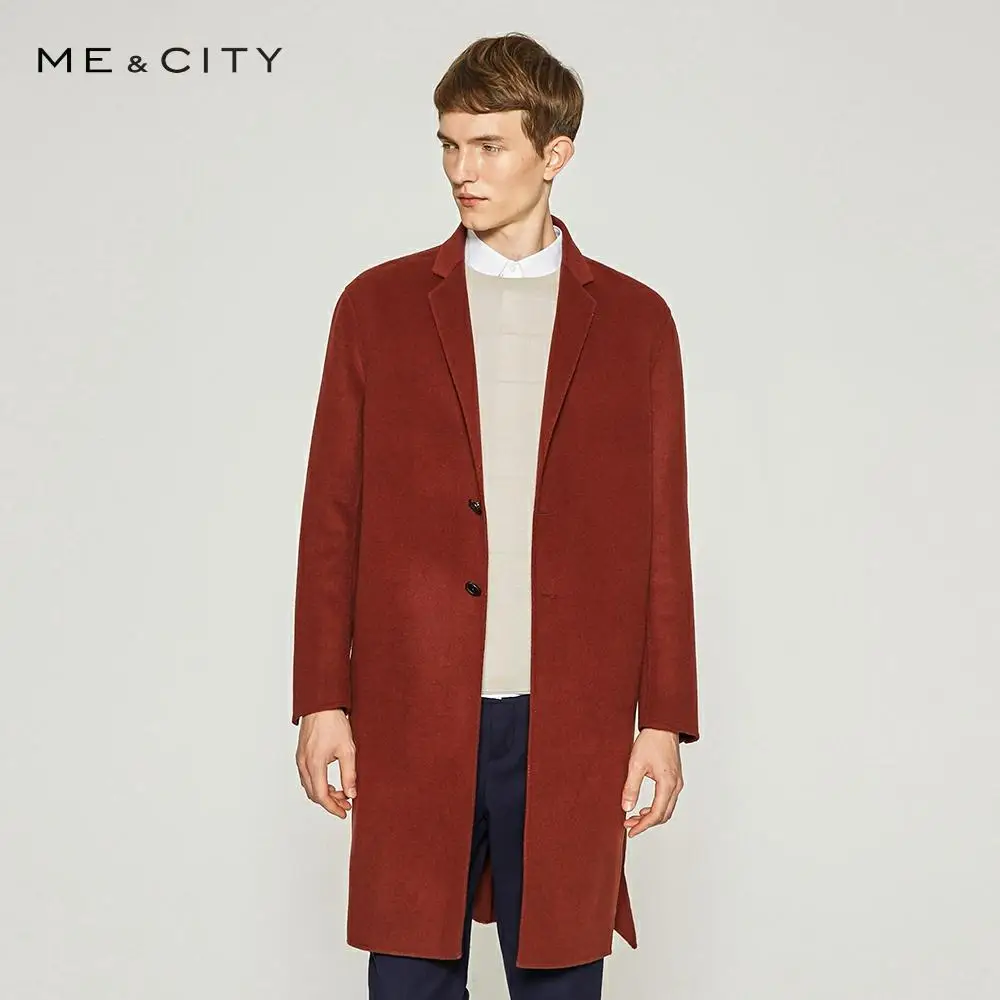 Me & City Зимняя шерстяная куртка для мужчин высокое качество шерстяное пальто