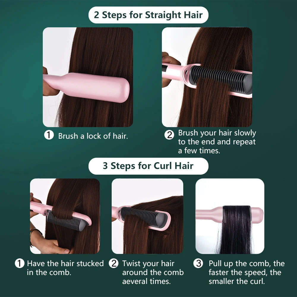 Выпрямитель для волос Расческа сухого и влажного использования Быстрое