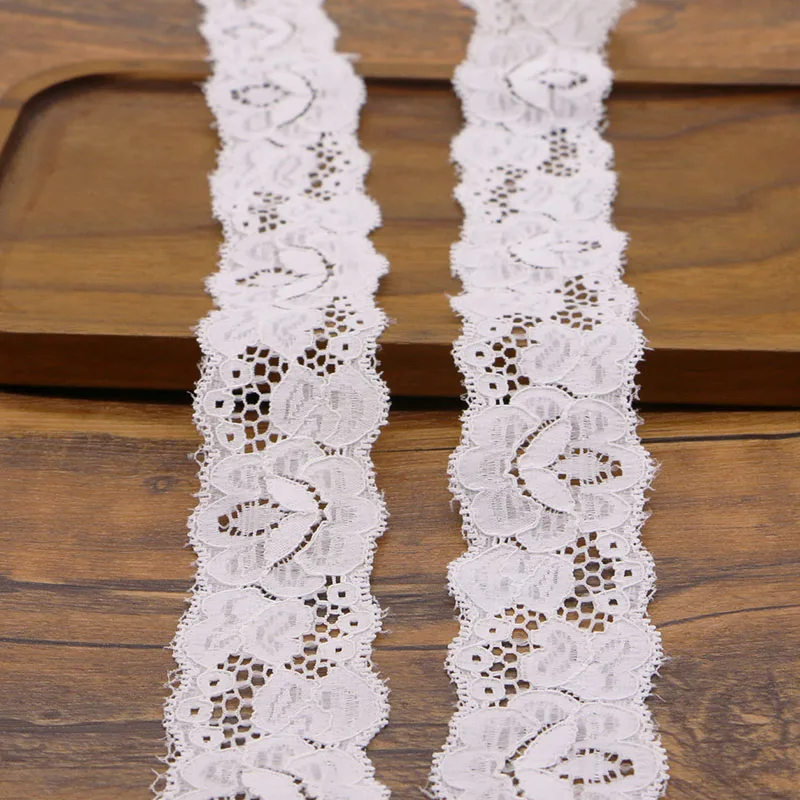 

5 ярдов, 4 см, белые эластичные водорастворимые кружевные аксессуары для рукоделия, платье без бретелек, украшение для юбки