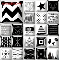 kotudenavy nordic black and white geometric peach skin pillowcase pillow core not included