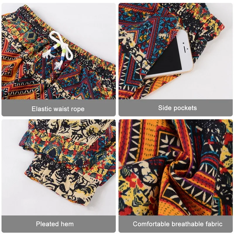 

Brand Men's Linen Pants Harem Pants Men's Fitness Trousers 2021 Summer Men's Casual Pants Loose Breathable Comfortable Trousers