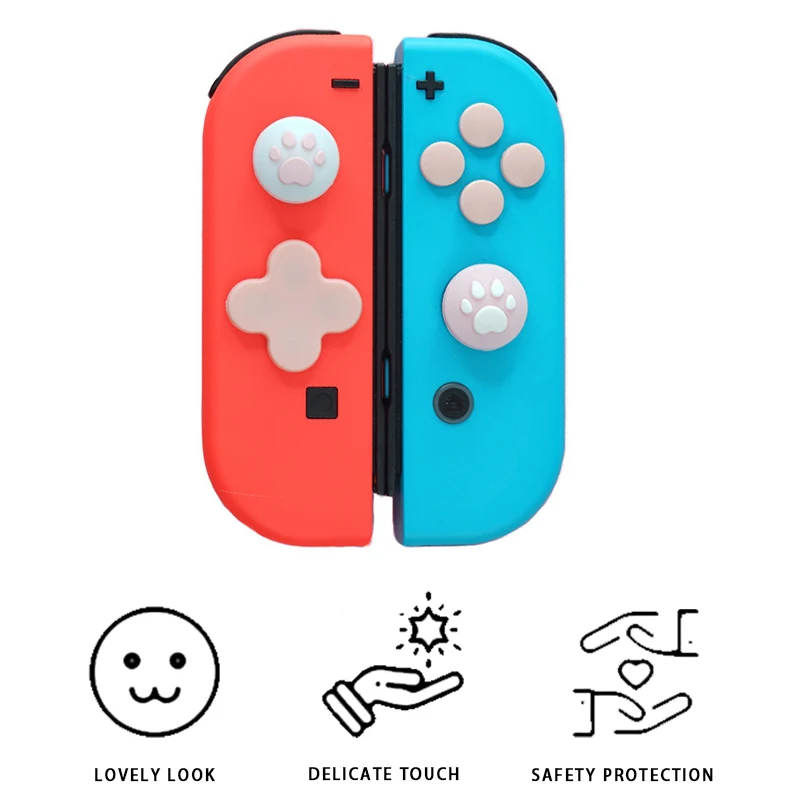 DATA FROG Buttons Repair Kits Sticker For Nintendo Switch Joy-Con Cat Claw Design Thumb Grip Shell Caps Skin Nintend | Электроника