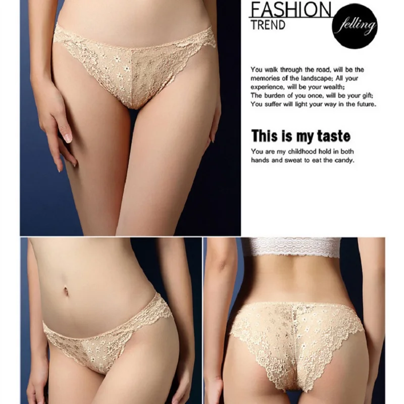 Женское Эротическое кружевное нижнее белье прозрачные брифы с низкой посадкой