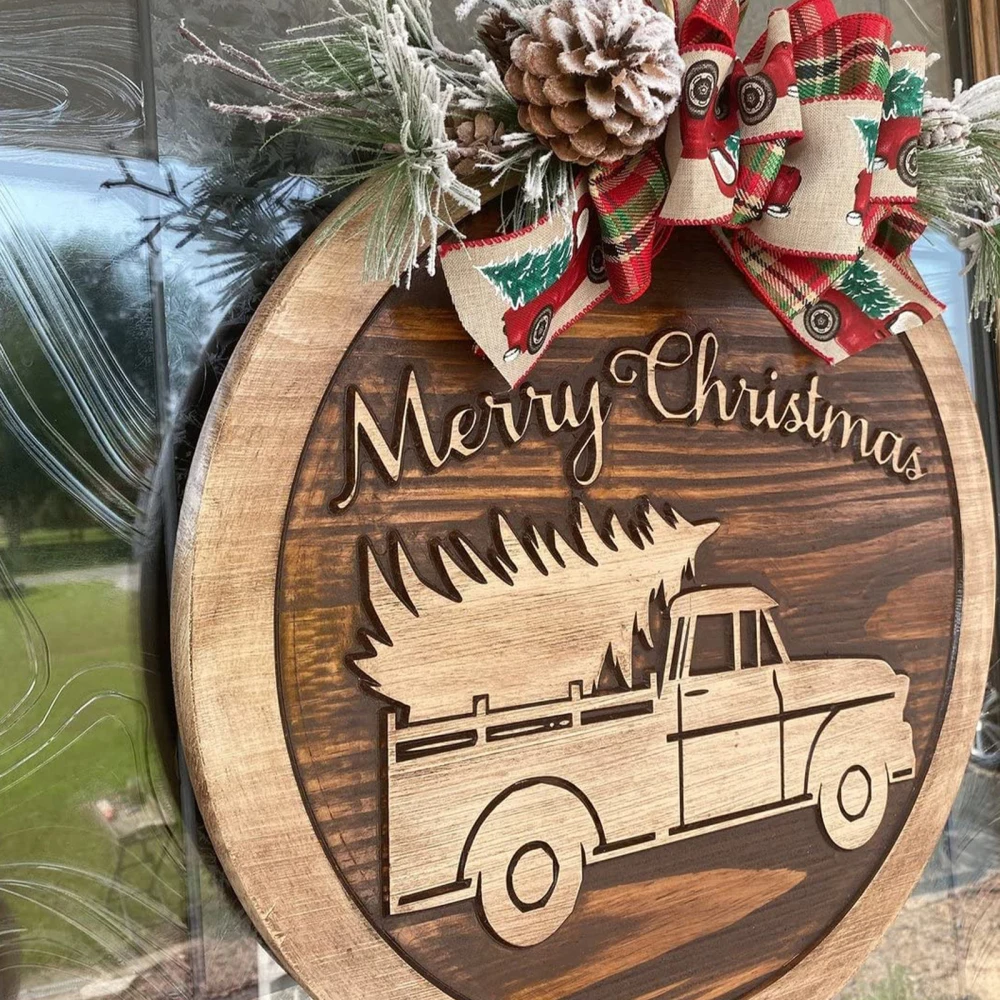 

Рождественский список деревянные двери деревянные знаки настенные подвесные украшения для дома автомобильные двери праздничные украшени...