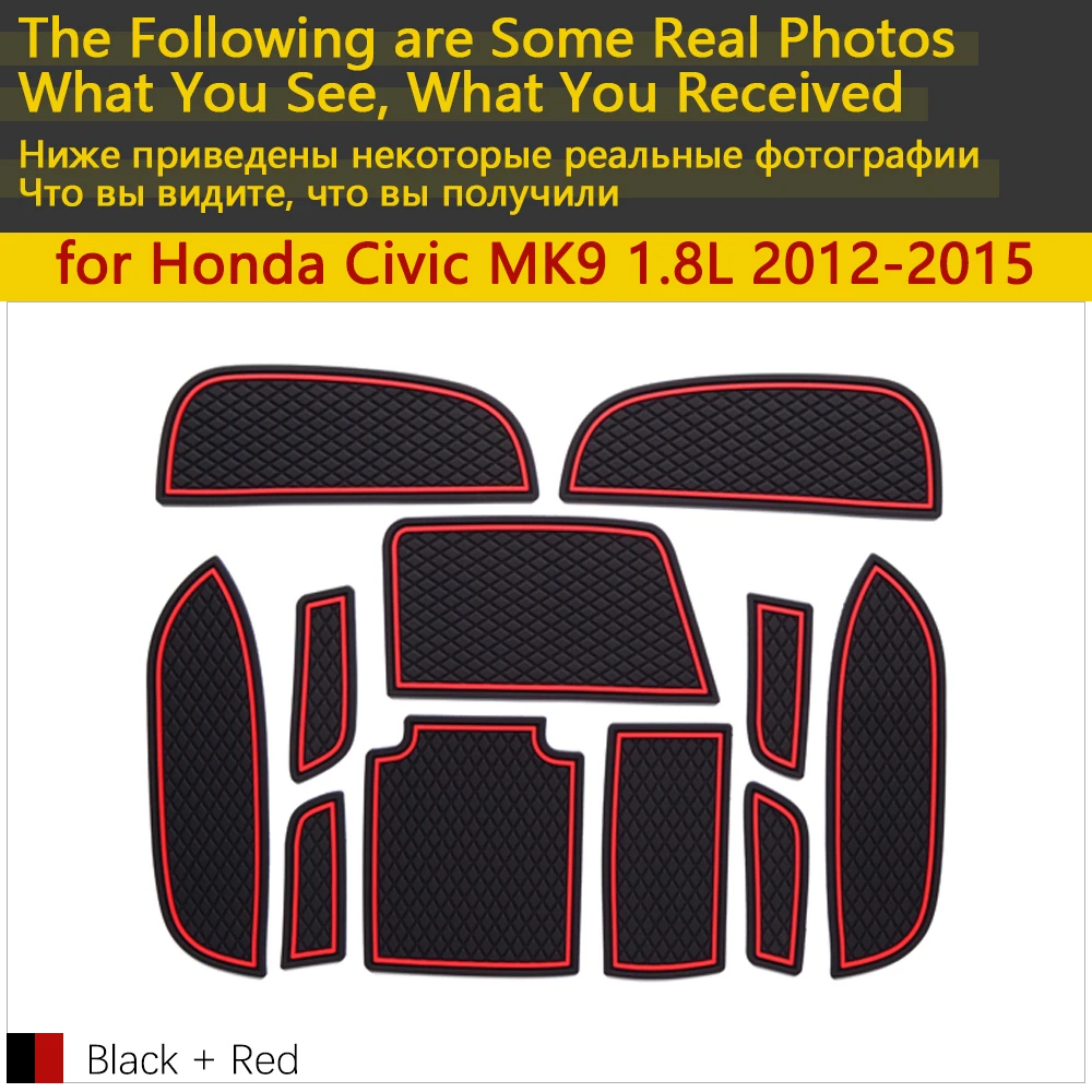 Противоскользящий резиновый коврик для чашки Honda Civic MK9 1.8L 2.0L 2012 ~ 2015 аксессуары