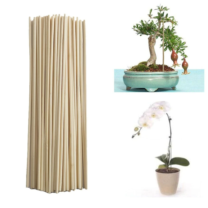 

50 Wooden Plant Grow Support Bamboo Plant Sticks Garden Canes Plants Flower Support Stick Cane Dia 3mm