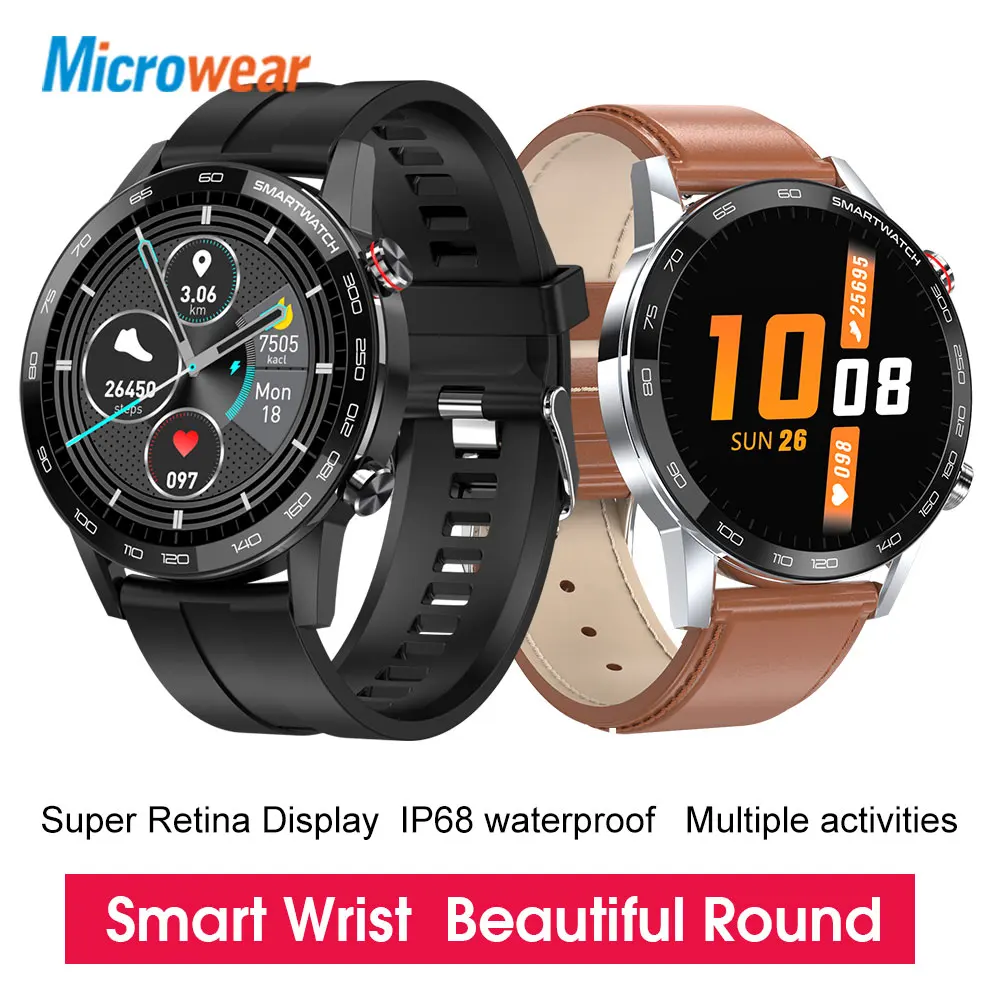 DIY часы лица Microwear L16 Смарт ЭКГ 360*360IPS пульсометр кислорода в крови IP68