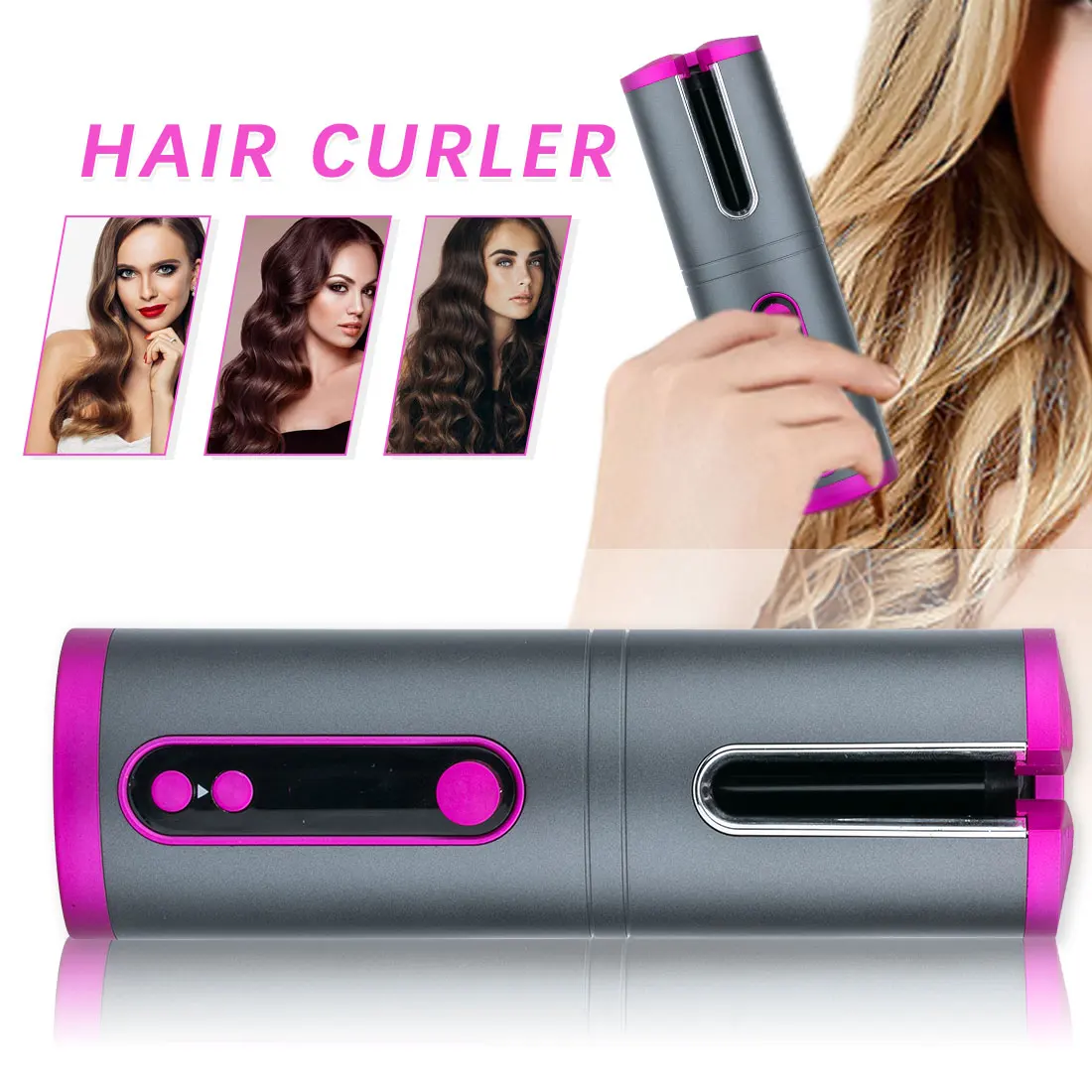 

Electric Hair Curling Iron Charging Curling Iron Automatic Curling Styling Tool Lazy Automatic Hair Styling Machine Hair Tools