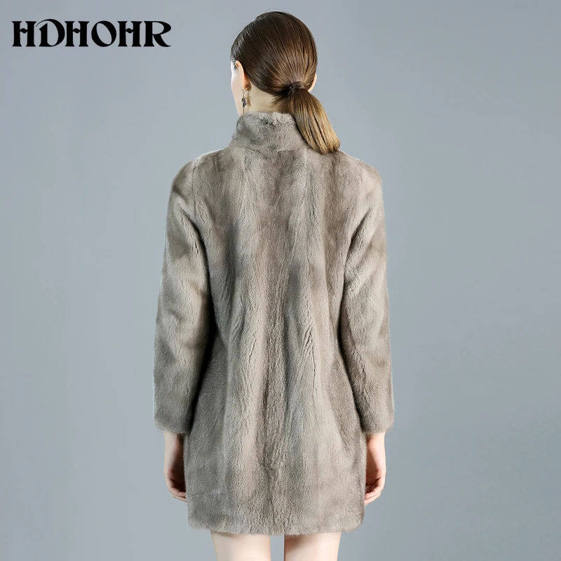 HDHOHR 2021 Высокое качество 100% женское натуральное импортное пальто из натуральной