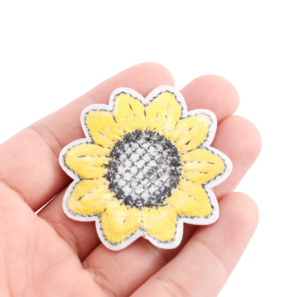 Подсолнух Дизайн Футболка вышитый патч странные вещи аппликация Железная На