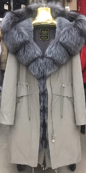 beige J2311 M004 Женские зимние длинные парки пальто куртка лисий мех съемная подкладка из меха кролика с капюшоном 19069 - Цвет: beige J2311 M004