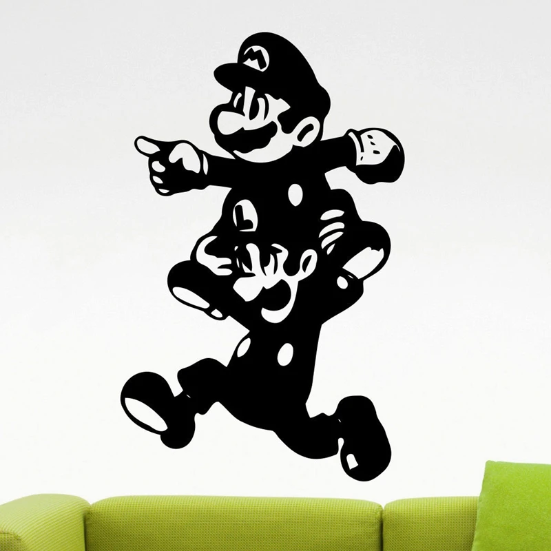 

Super Mario Decal Video Game Controller Sticker Play Decal Gaming Posters Gamer Vinyl Decals Decor Mural Video Game Wall Sticker