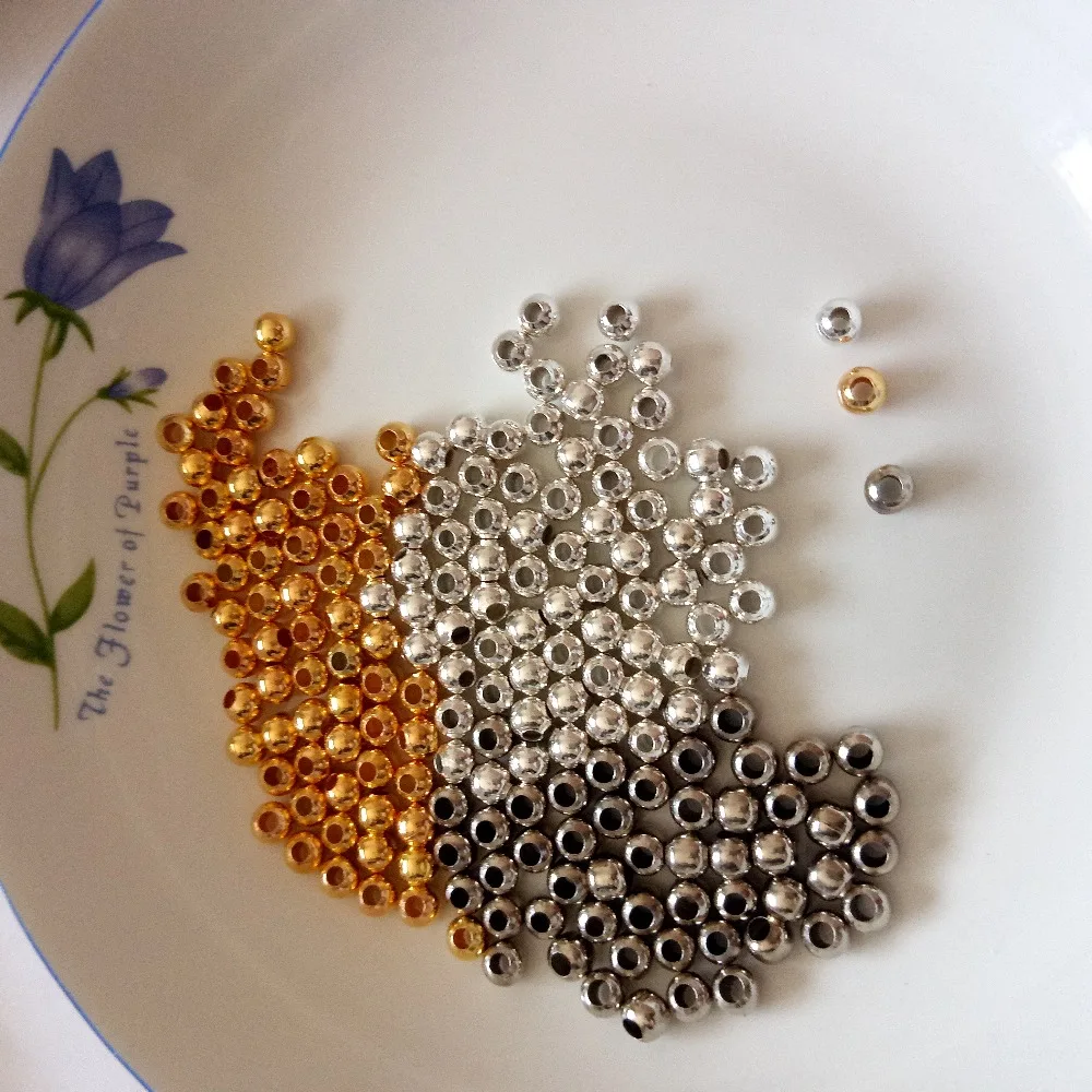 Круглые шарики с большим отверстием для браслетов своими руками 4/6/8 мм