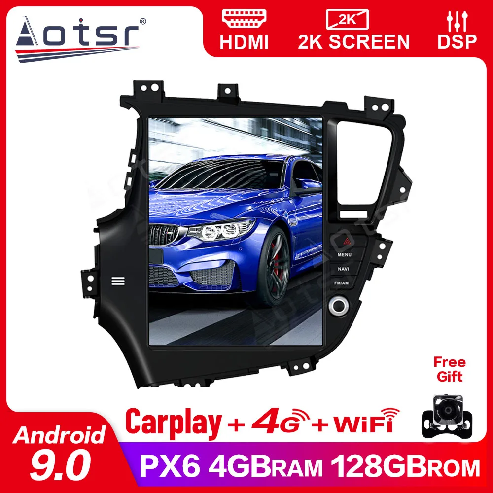 

Tesla style Android 9.0 4+128G Car Multimedia Player For KIA Optima K5 2010-2013 GPS Navi radio Audio BT big screen head unit