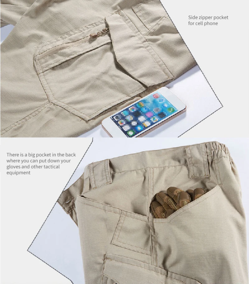 

IX9 instructor tactical pants solid color multi-pocket casual outdoor plaid trIX9 instructor tactical pants Men Caining trousers