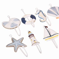 1pc mediterranean style hook iron wrought starfish lighthouse sailboat hooks wall hangings rack door back home decor