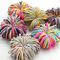 100 pcs girl hair rings fluorescent color hair accessories ponytail rubber hair rope high elastic hair bnads head rope for girls