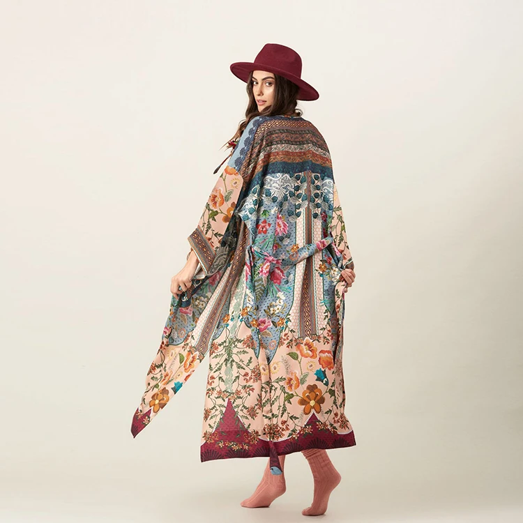 2021 длинное пляжное платье Пляжная накидка с принтом туники для пляжа саронг