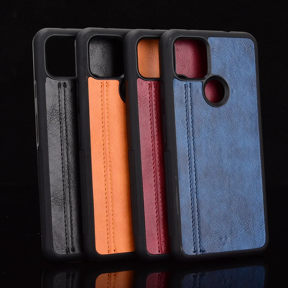 

For Google Pixel 4A Pixel 3A 5 XL Case Hard PC PU Leather Hard Plastic Phone Case For Goolge Pixel 5 Case Back Cover