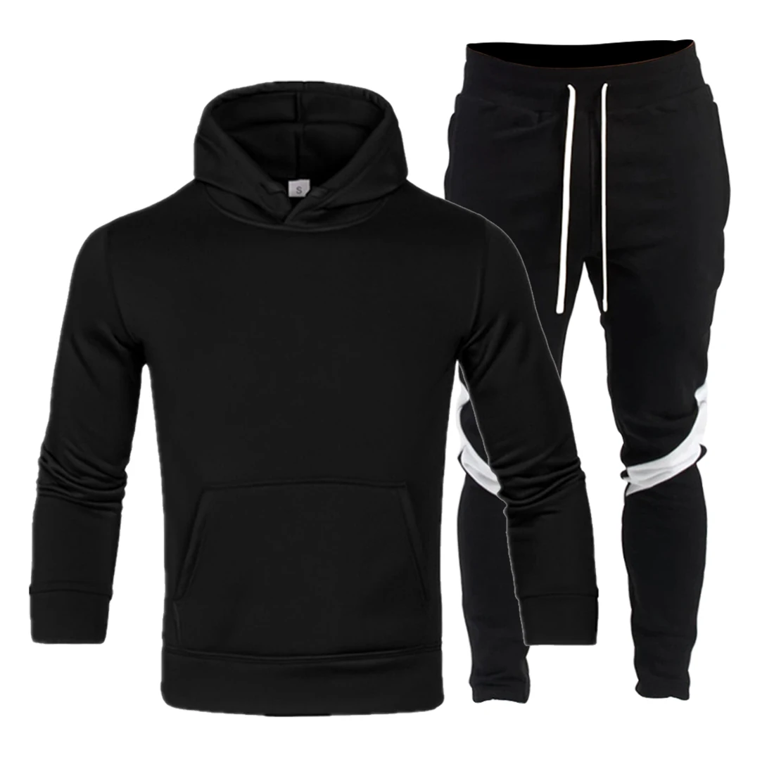 

Mens Sportswear Sets Patchwork Hoodies Pant Sweatshirts 2021 Casual Tracksuit Men Sweatshirt Pnats Jogging Harajuku Sweatpants