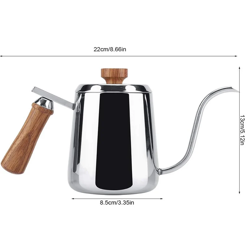 Чайник для кофе Leeseph из нержавеющей стали объем 0 6 л/20 унций с деревянной