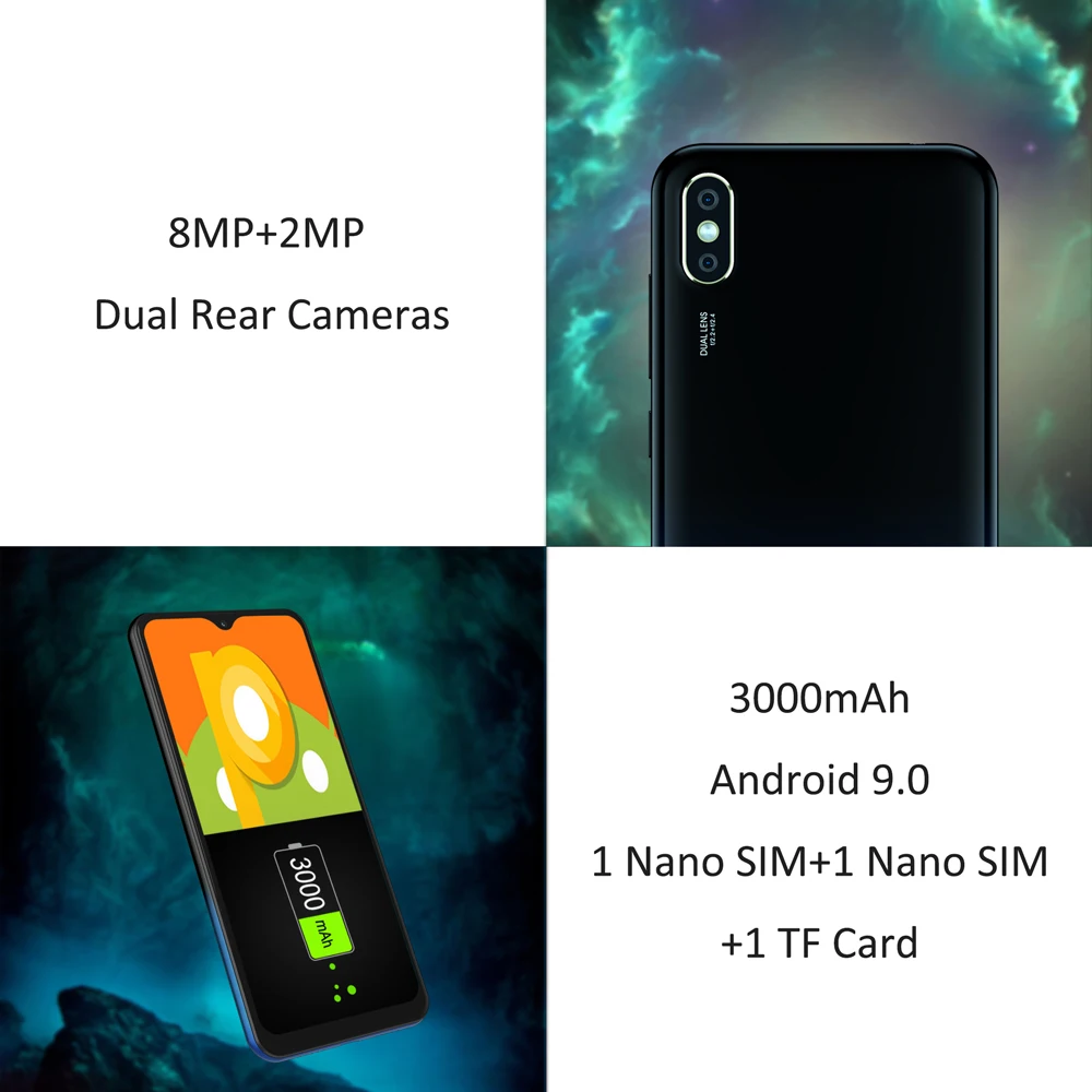 Мобильный телефон LEAGOO M12 5 7 дюймов 19:9 HD + ips экран в виде капли воды четыре ядра 2 Гб
