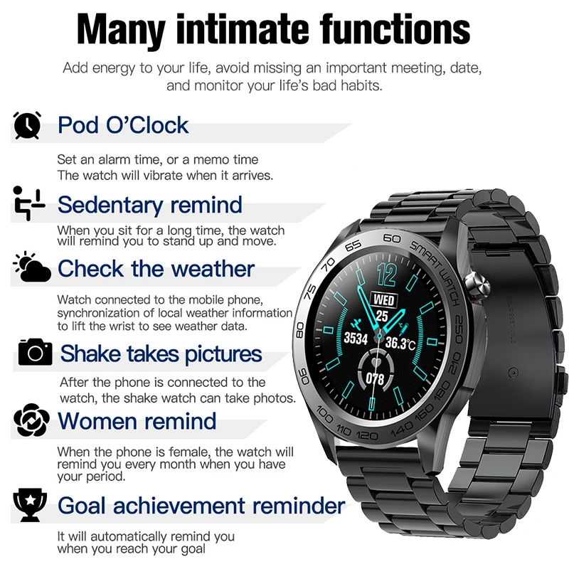 smart watch men gps track recording sport fitness tracker full touch temperature monitor heart rate smartwatch for huawei xiaomi free global shipping