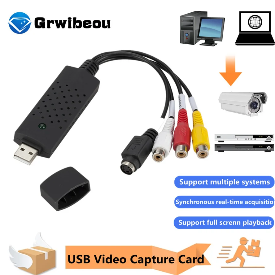 Преобразователь VHS в цифровой USB 2 0 видеопреобразователь карта захвата аудио Box VCR