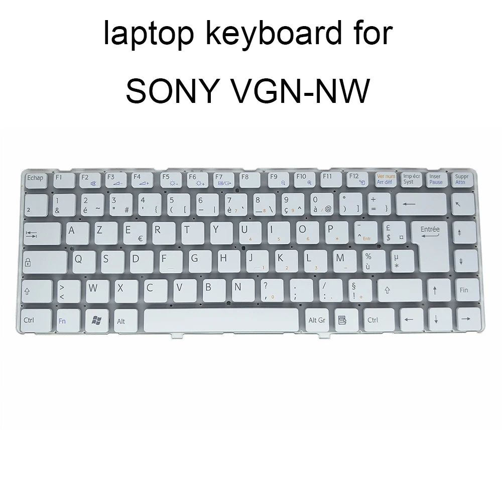Ноутбуки Замена клавиатуры для Sony VAIO VGNNW VGN NW 180 220 235 FR французская белая