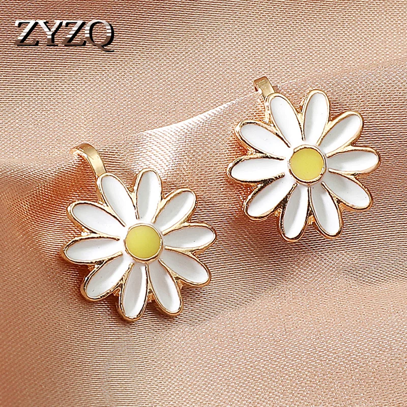 

ZYZQ ins корейские модные серьги для женщин индивидуальные милые маленькие серьги-клипсы с маргаритками простые милые ювелирные изделия для д...