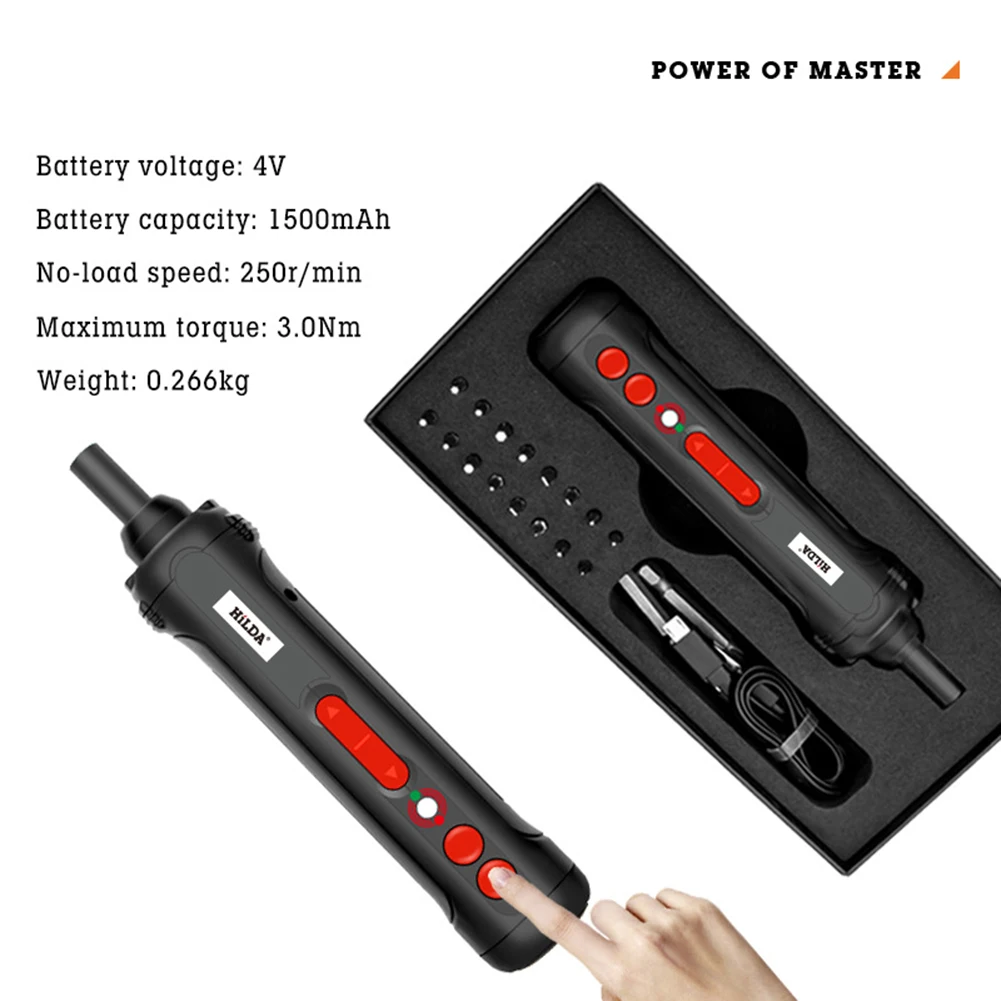 

Manual Multifunctional Electric Screwdriver Repair Kit Big Torque with LED Light for Household Electricity Accessories