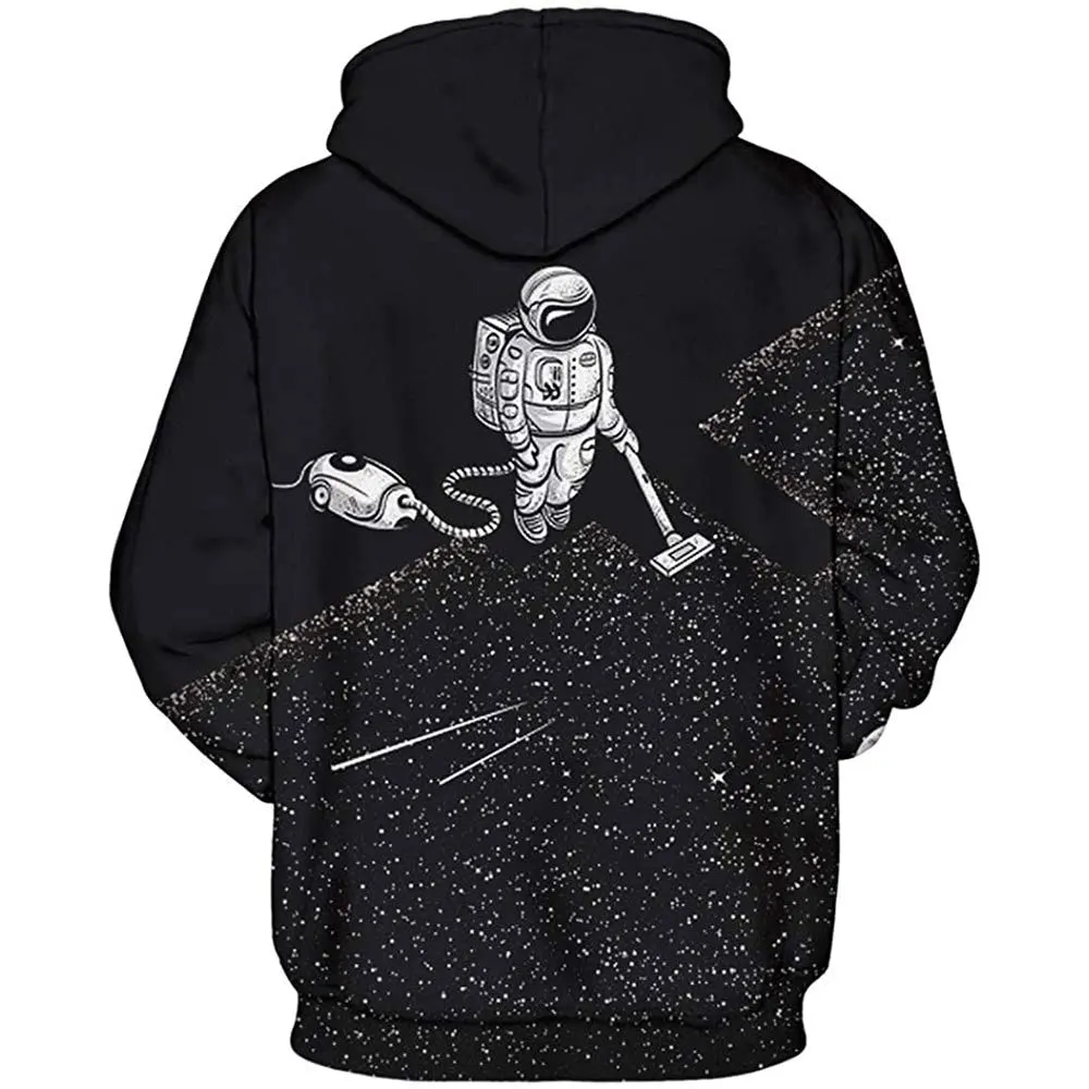 

2021 3D Printed Hoodies Spring Autumn Starry Sky Astronaut Long Sleeve Pullover Hoodie Trendy Men's Casual Harajuku Sweatshirt