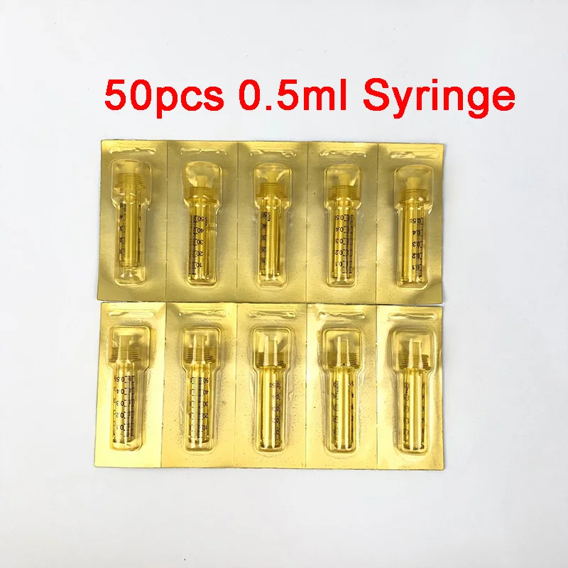 50pcs 0.5ml syringe 2in1 Meso Injection Gun Hyaluron Pen 0.3ml&0.5ml Head Gold Hyaluronique Acid Pen Lip Filler Jnjector Noninvasive Nebulizer New - Номер модели: 50pcs 0.5ml syringe