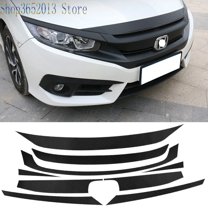9 шт. решетки для текстурного гриля и капота из углеродного волокна Honda Civic 10 2016-2019 |