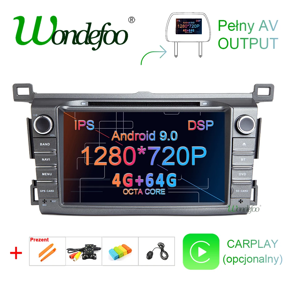 " DSP ips 4G ram Android 9,0 4G 64G Автомобильный gps для Toyota RAV4 2013 dvd-плеер Мультимедиа Навигация Радио стерео
