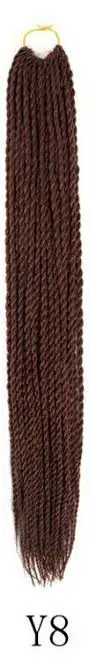 Qphair Ombre Сенегальские вьющиеся волосы крючком косы 24 дюйма 30 корней/упаковка синтетические плетеные волосы для женщин черные кроличьи волосы - Цвет: y8