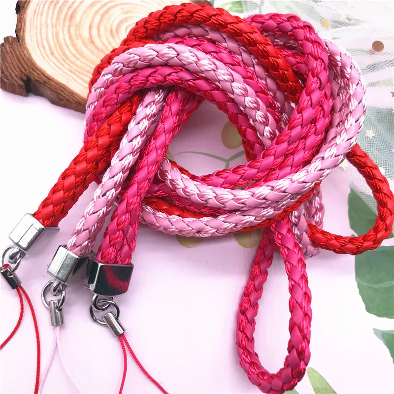 Новый Плетеный ремешок из ПУ кожи для телефона длинный шейный цепочка ремни ID