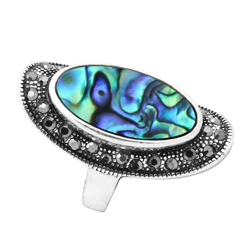 Горный хрусталь Овальный В виде ракушки Кольца для Для женщин Винтаж Античная