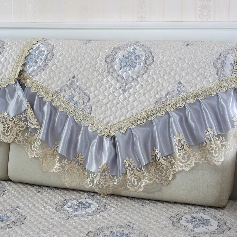 

New Royal Deluxe anti-skid fabric sofa mat European lace living room sofa cover fashion combination sofa sets cushion