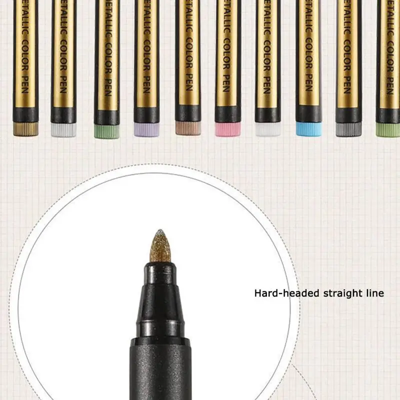 12pcs/1set Metal Marker Pen Tire Color Smooth Paint Kawaii School Pigment Office Supplies Highlighters P7X1 | Канцтовары для офиса